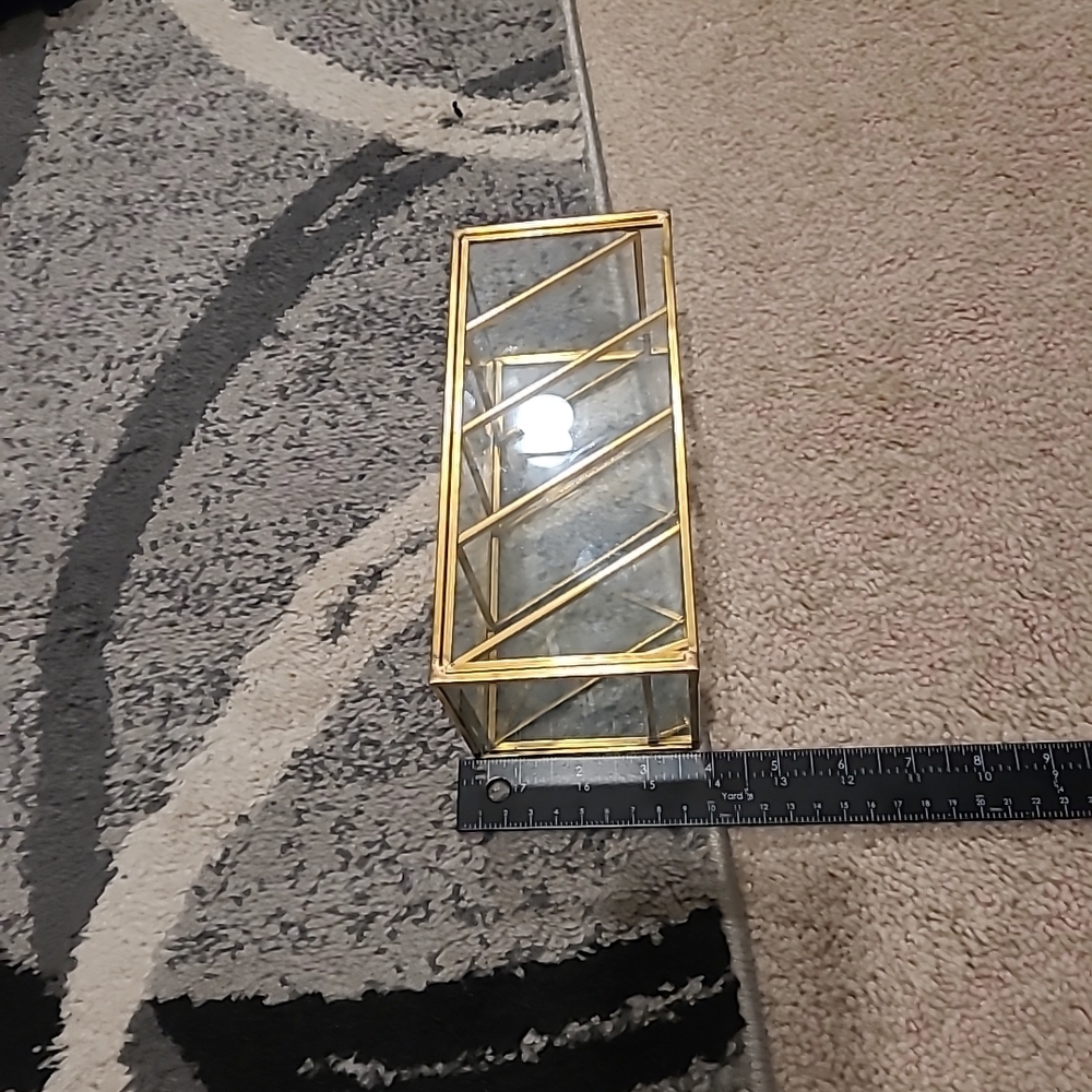 Hipiwe Vintage Gold Metal Desk Organizer - Glass Make up Brushes lipstick Hol... - Picture 10 of 12